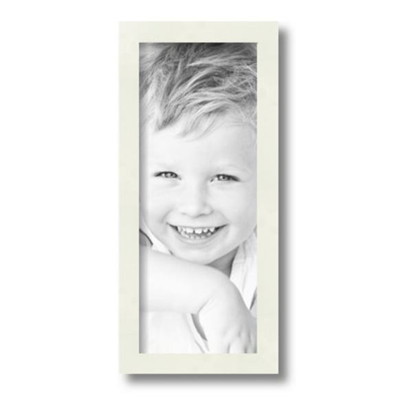 ArtToFrames 6" x 15" White Picture Frame, 6x15 inch White Wood Poster Frame (WOM-5138)
