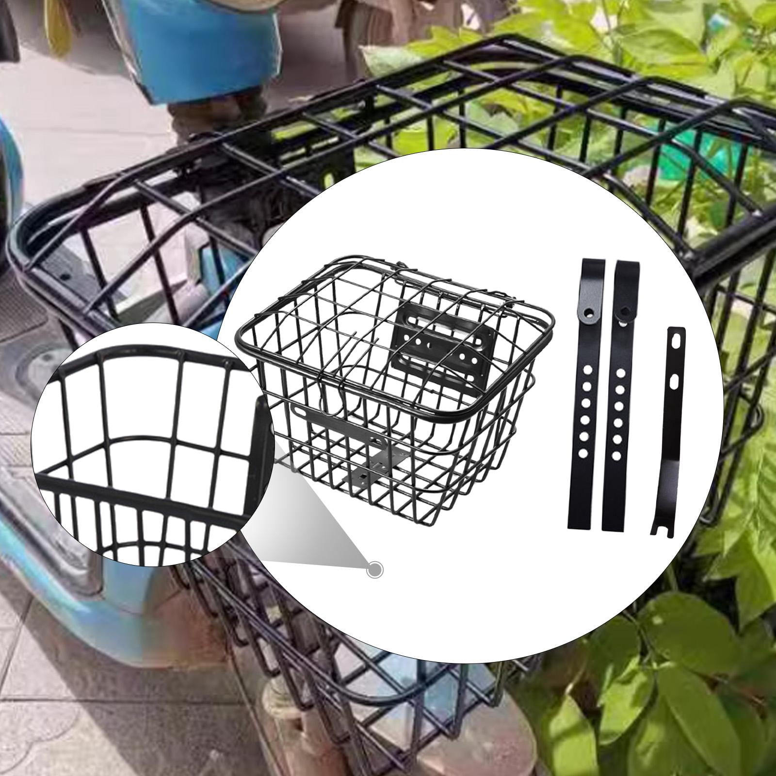Kids Bike Basket Front Handlebar Basket Storage Basket Waterproof Metal for Boys and Girls Bicycles Riding