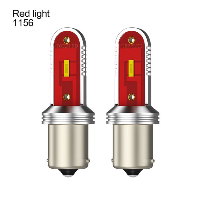 Riwesomey 2 uds 30W LED 1156/1157 bombillas LED luces de señal de coche 12/24V 1200Lm lámpara de freno 1860 Chip 6500K T20/T25 accesorio de iluminación Bombillas para automóviles luz roja Tipo 1