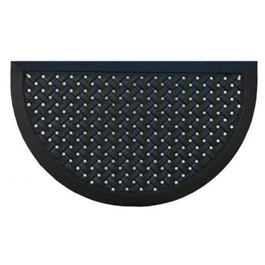 20 x 36 in. Hampton Weave Rubber Semicircle Doormat, Black