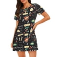thumbnail image 1 of Easygdp Vegetable Quiche Camisón de manga corta para mujer, informal, estampado, 1 of 6