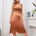 thumbnail image 5 of Women\'s Dresses Backless Swing Dress Sleeveless V-neck Long Maxi Dress SolidGreen, 5 of 5