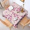 thumbnail image 2 of Pink Pioneer Flower Pattern Square Tablecloth,Waterproof Square Table Cover,Wipeable Spillproof Washable Table Cover for Home Kitchen Party Decor 52"x52"(132x132cm), 2 of 6