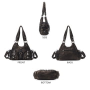 Angelkiss Hobo Shouder Women PU Wallet With Adjustable Shoulder Straps Crossbody Bag Single Shoulder Bag Multiple Pockets