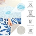 thumbnail image 3 of Yayeee Bath Rugs for Bathroom Floor Set of 2 Non Slip Fluffy Soft Absorbent Mat, Blue Floral Pattern, 3 of 7