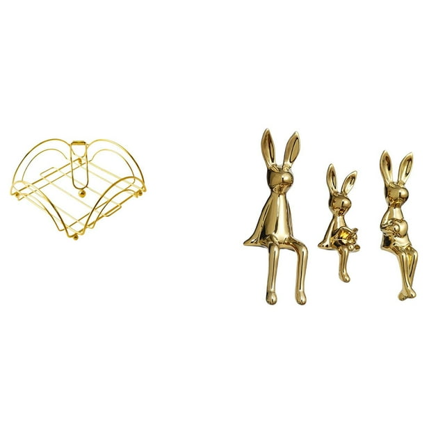 Servilletero,Servilletero Soporte para pañuelos de papel de mesa,Escultura de figura,Estatua sentada Figura Escultura Adorno,Estatuas de conejos en miniatura para decoración de interiores