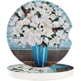 thumbnail image 1 of FMSHPON Oil Painting Style White Flower in Vase Set of 6 Car Coaster for Drinks, Absorbent Ceramic Stone Coasters Cup Mat with Cork Base for Home Kitchen Room Coffee Table Bar Decor, 1 of 5