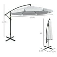 thumbnail image 3 of Outsunny Parasol Déporté Suspendu de Patio 11 Pi, Parasol Cantilever, Blanc, 3 of 10