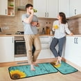 thumbnail image 6 of Teal Kitchen Rugs and Mats 2 Piece Non Slip Washable Turquoise Runner Rug Set for Floor Sunflower Kitchen Decor and Accessories, 6 of 6