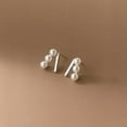 thumbnail image 6 of K-KED 925 Sterling Silver Triple Pearl Stud Earrings Studs Pearls-Silver, 6 of 6