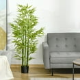 thumbnail image 2 of HOMCOM 5' Artificial Bamboo Tree Fake Plant in Pot Indoor Decoration, 2 of 9