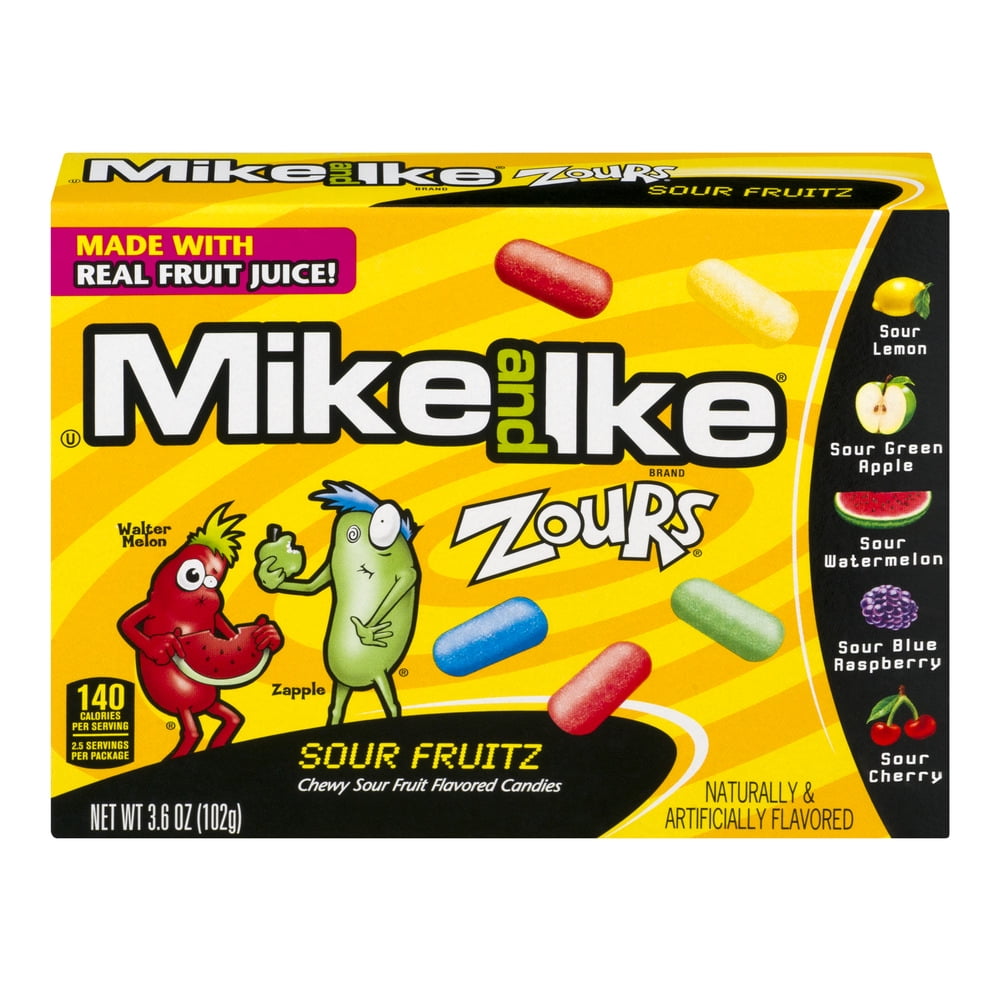Mike and Ike Sour Fruitz Chewy Fruit Flavored Candies, 3.6 Oz