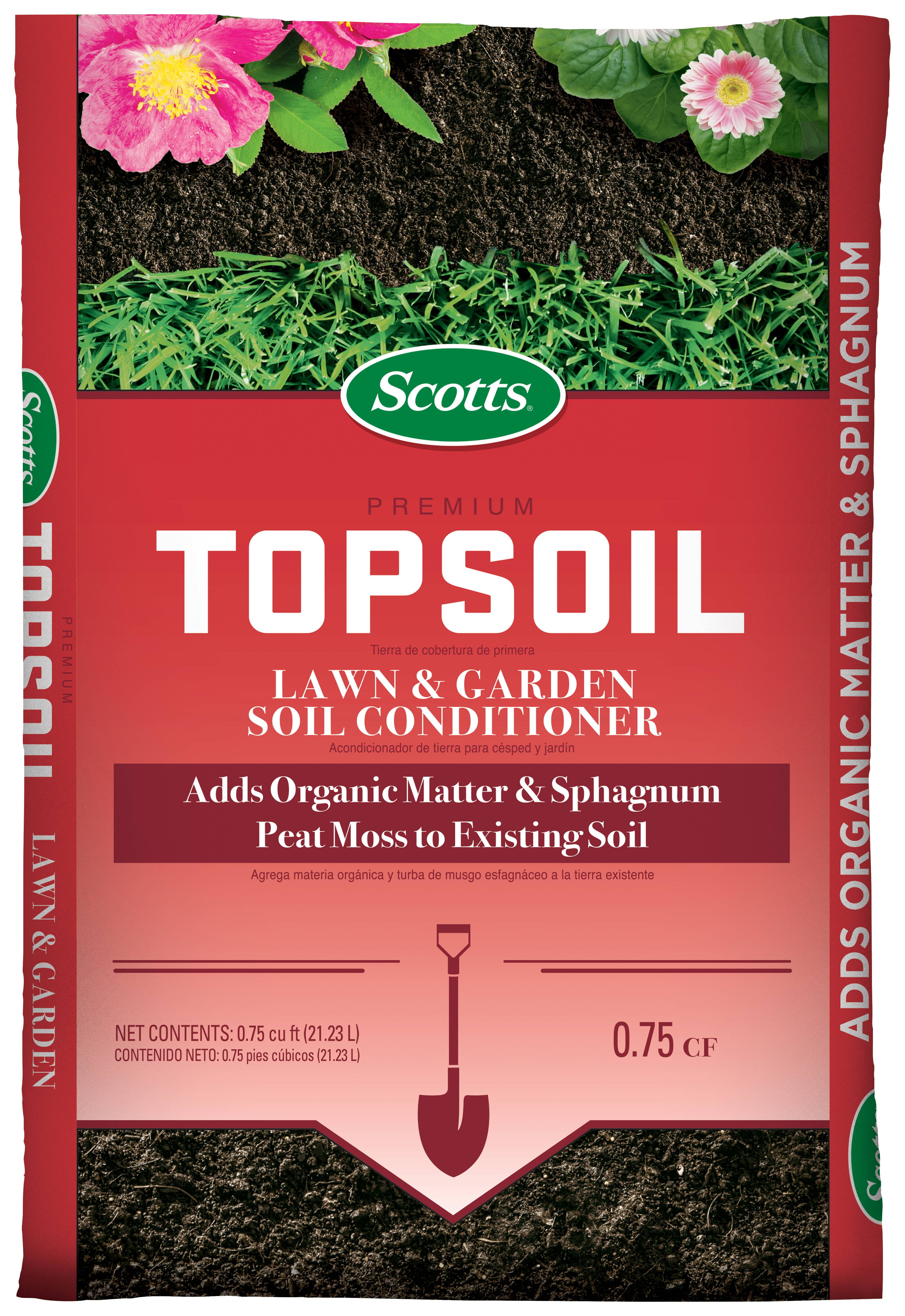 Scotts Premium Topsoil, 0.75 cu. ft., Adds Organic Materials Plus Peat