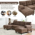 thumbnail image 6 of U-shaped Sectional Sofa,103.5" Chenille Upholstered Sofa Couch with Storage Pockets and Armrest Pillows for Living Room,Brown, 6 of 7