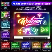 16 Rechargeable LED Drawing Board with Timer & 9-Color Adjustable Neon Glow – Includes 6 Markers, Dry Erase Light-Up Memo Board with Stand for Kids, Family & Office (white)