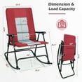 thumbnail image 3 of Topbuy Foldable Rocking Chair Enlarged Rocker Chair with Cotton Clip Red, 3 of 6