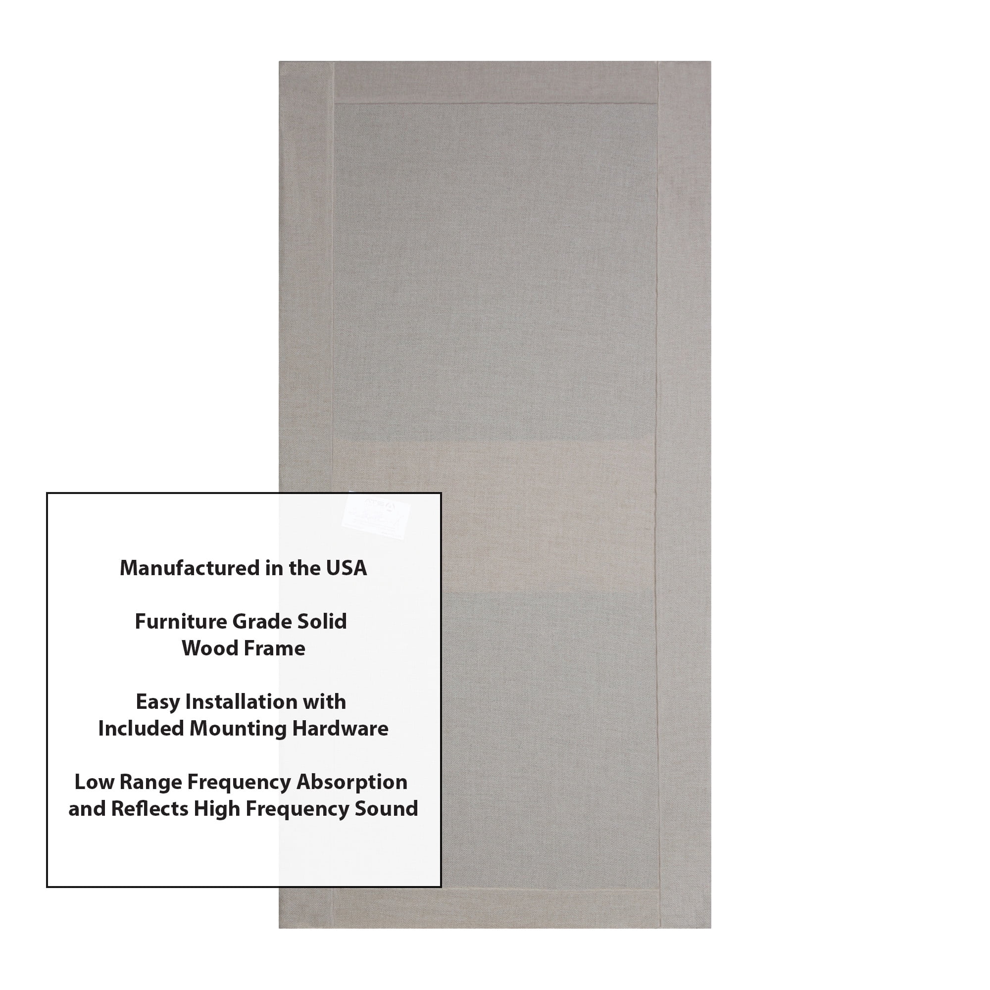 ATS Acoustics Bass Trap Low Range Sound Absorbing Echo Reducing Studio Acoustic Wall Panel 24" x 48" x 4" (Cream)