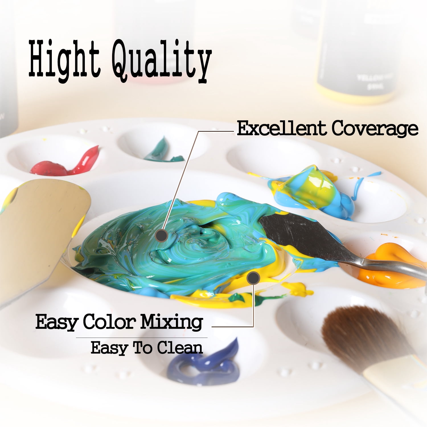 Artkey Acrylic Paint Set, 16 Colors 2 oz/59 ml Acrylic Paint Kit for Professional Artists & Beginners – Fall Warm