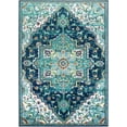 thumbnail image 3 of Hauteloom Trebloc Living Room, Bedroom Area Rug - Traditional - Teal, Navy, Aqua - 1'10" x 2'11", 3 of 12