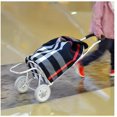 thumbnail image 5 of Shopping Cart Folding Shopping Trolley Canvas Ultra-Light Aluminum Shopping Cart Utility Trolly Cart for Grocery Laundry Book Luggage Grocery Cart (Color : B), 5 of 5