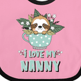 thumbnail image 4 of Inktastic Teacup Raccoon I Love My Nanny Boys or Girls Baby Bib, 4 of 4