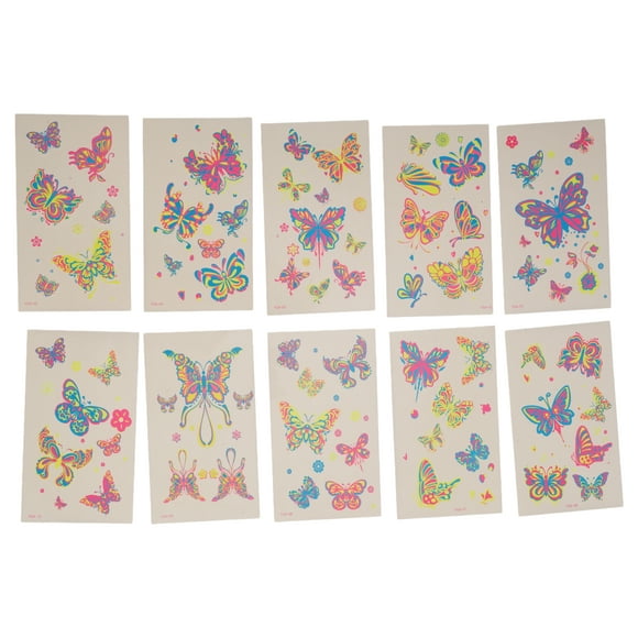 Unique Bargains 1 Set Water-Resistant Fake Tattoos ButterflyTemporary Tatto for Adult Assorted Color