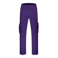thumbnail image 3 of JTieacloth Mens Relaxed Fit Pants Cargo Sweatpants For Men Plus Size Drawstring Waist Joggers With Pockets Open Bottom Athletic Sweat Pants Purple, 3 of 4