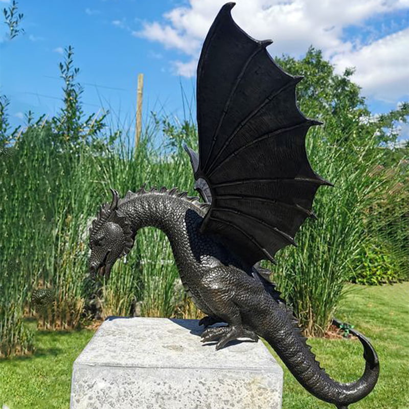2021 New Metal Dragon Wind Spinner Vivid Color Decorative Statue Garden Yard Lawn Decoration