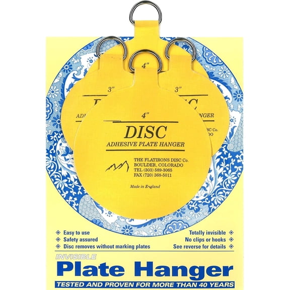 Flatirons Disc Adhesive Plate Hanger Set (2-3 Inch and 2-4 Inch Hangers)