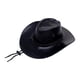 thumbnail image 1 of Sombrero de vaquero para hombre, sombrero de jazz de ala ancha con correa ajustable para la barbilla, duradero Negro, 1 of 9
