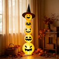 thumbnail image 4 of Light Up Stacked Pumpkin Tower Halloween Decoration – 41" Collapsible LED Pumpkin with Witch Hat, Battery Operated Glowing Porch Yard Indoor Fall Decor, 4 of 7