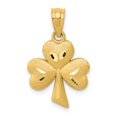 thumbnail image 1 of Real 14kt Yellow Gold Shamrock Charm Pendant; for Adults and Teens; for Women and Men, 1 of 3
