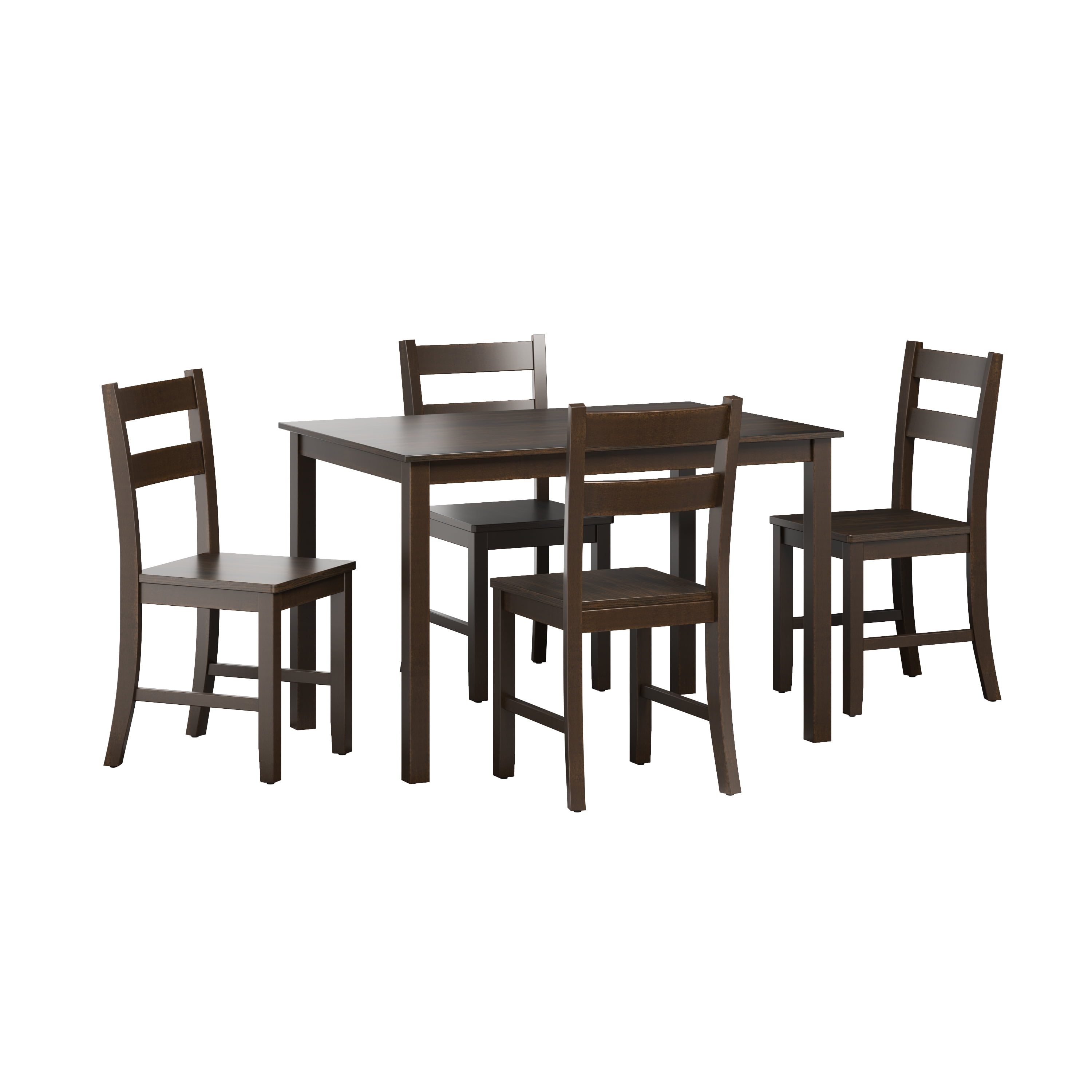 Mainstays Eastwood 5 Piece Wooden Dining Set, Dark Brown