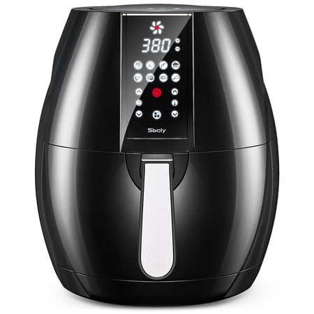 Home Air Fryer Oven Combo 8-IN-1 with LCD Digital Touch Screen Nonstick Oil-free Baking Black