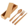 thumbnail image 3 of Wooden Tableware, Wooden Spoon, Portable Lightweight Resource-Saving Environmentally Friendly For Office Workers, Students Camping, Picnics, Traveling, 3 of 8