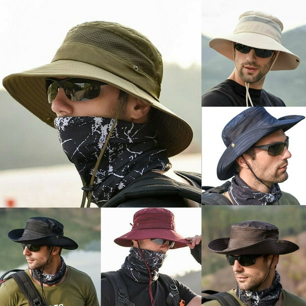 Men Women Arctic Breathable Hat Heatstroke UV Protection Sunshade Walking  Outdoor Fishing Bucket Cap Retro Cargo