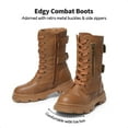 thumbnail image 3 of DREAM PAIRS Girls Combat Boots Side Zipper Ankle Booties Toddler/Little Kid/Big Kid, 3 of 7