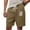 Khaki, variant on Men's Summer Surf & Swim Shorts, Quick-Dry Elastic Waist Beach Pants with Side Zippered Pockets ,Army Green L
