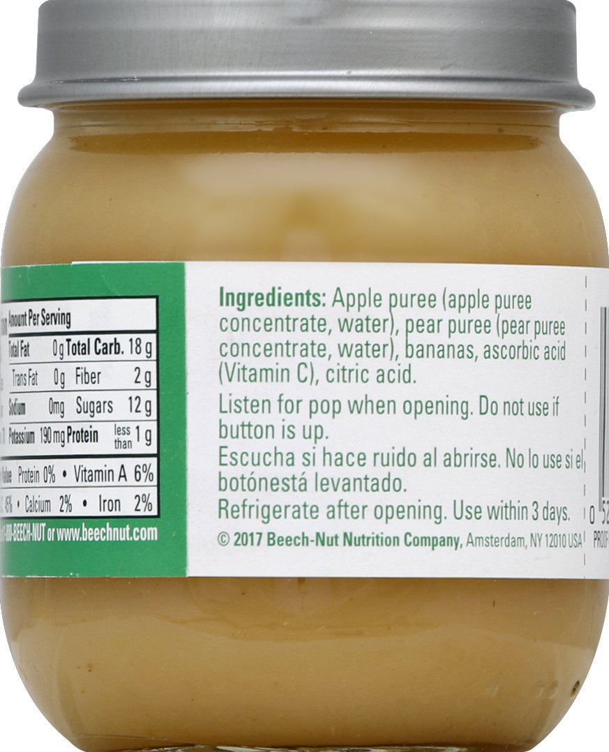 10 Jars Beech-Nut Baby Food Jar, Stage 2, Apple, Pear ...