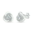 thumbnail image 2 of DGOLD Boucles d'Oreilles Clous Mode en Or Blanc 10 Kt avec Diamants Blancs Ronds pour Femmes (3/8 cttw), 2 of 4