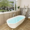 thumbnail image 3 of Ryder 69" Solid Surface Freestanding Oval Soaking Bathtub in Matte White, 3 of 20