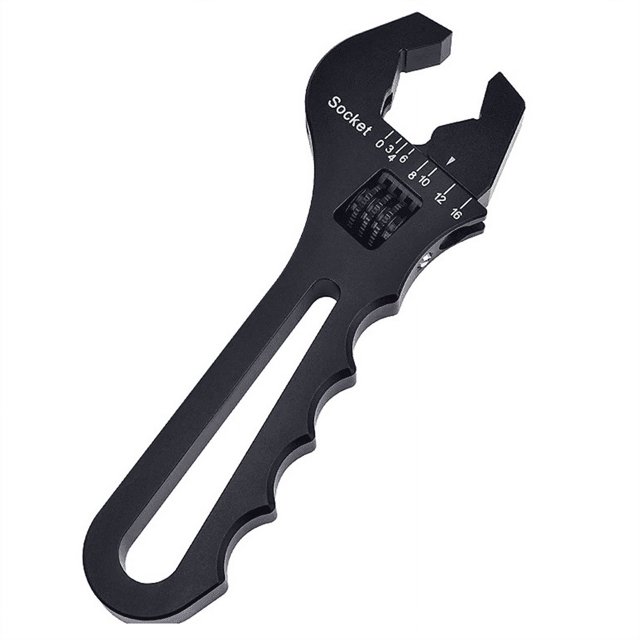 AN3-AN16 Tubing Wrench Hose Wrench V-Type Adjustable Wrench Hose Fitting Wrench Black