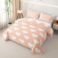 thumbnail image 3 of Erosebridal Orange Minimalist Heart Bed Spread Queen for Girls, Simple Love Shape Print Queen Coverlet Set, 3pcs, 3 of 7