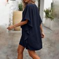 thumbnail image 6 of Karight Fashion Women's Solid V-Neck Short Sleeve Dresses Casual Comfortable All Occasio, 6 of 6
