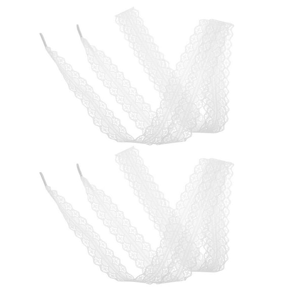 unbranded 2pcs Flat Lace Fancy Shoelaces Wide Lace Shoe Laces For Women Adorable Lace Shoelaces Elastic And Anti-Loose Suitable For High Heels And Sneakers