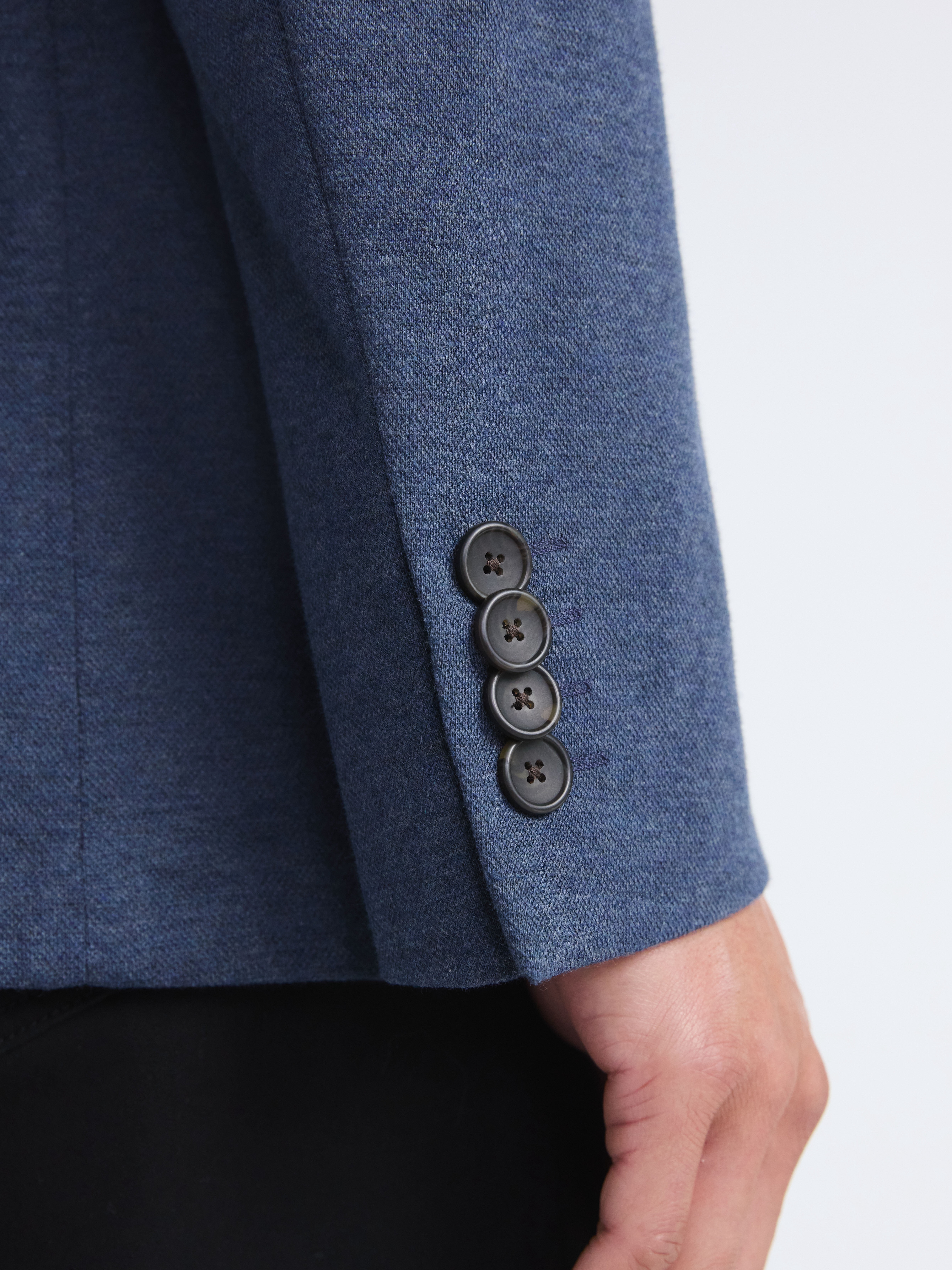 Free Assembly Men's Casual Single Breasted Knit Blazer with Patch Pockets, Sizes S-3X