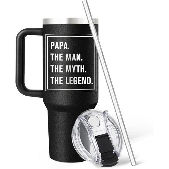 Dad Birthday Gifts, Dad Gifts from Daughter, Son, Kids - Birthday Gifts for Dad, Papa, Grandpa - Gifts for Husband from Wife - Dad Coffee Cuo - 40oz Tumbler with Straw