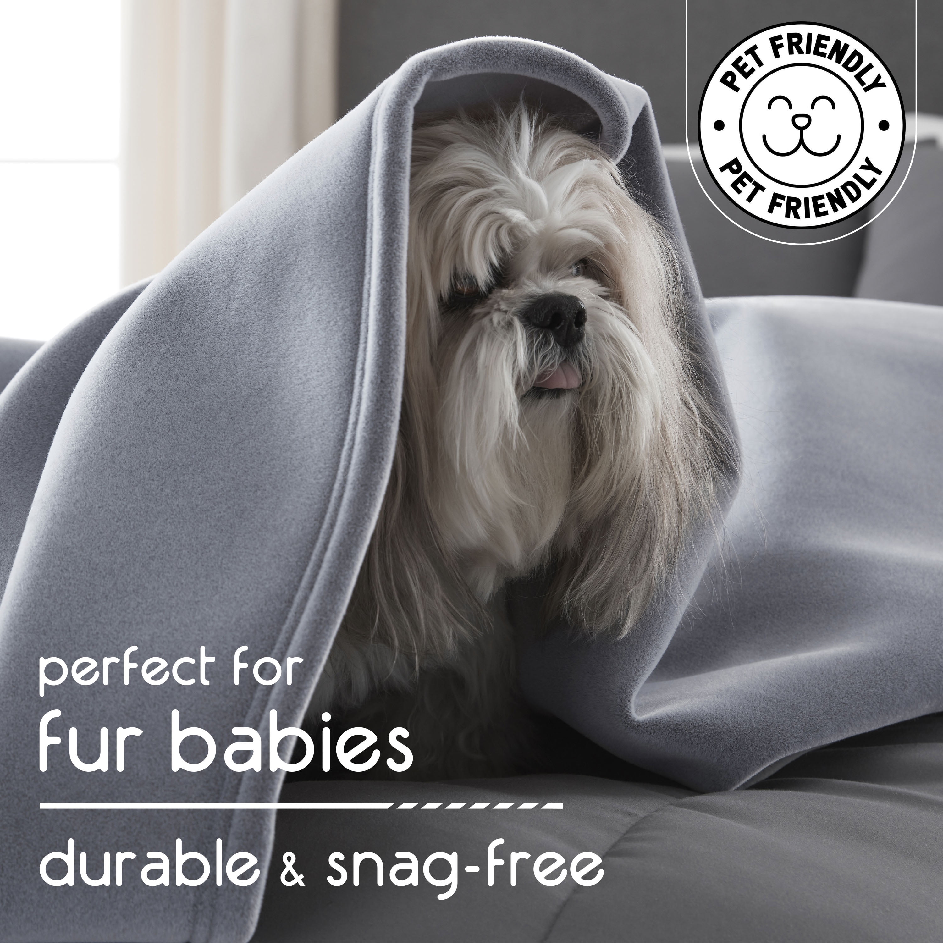 Soft All-Season Fleece Throw Blanket – Cozy Layering Bed Blanket – Full/Queen Size – Grey