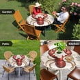 thumbnail image 4 of Coastal Lobster Round Tablecloth for 36-44 Inch Tables,Fitted Table Cover with Elastic Edge,Beach Coral Shell Nautical Vintage Waterproof Outdoor Table Cloth Protector for Patio Garden Dinner Picnic, 4 of 9
