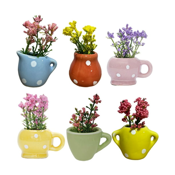 Florizador Flores Magnets Refrigerador Mini Jarrón Cerámica Refinete Mani Manes Plantas 6 PCS para La Home Office School Board White